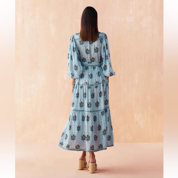 Omika Emery Dress -Milo Lake Blue Floral Shirt Dress - XL - Soft Modal - Picture 8 of 16